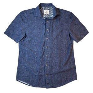 Johnny-O Mens Button Front Hangin' Out Avin Woven Shirt  Size S  NWOT Lake Blue